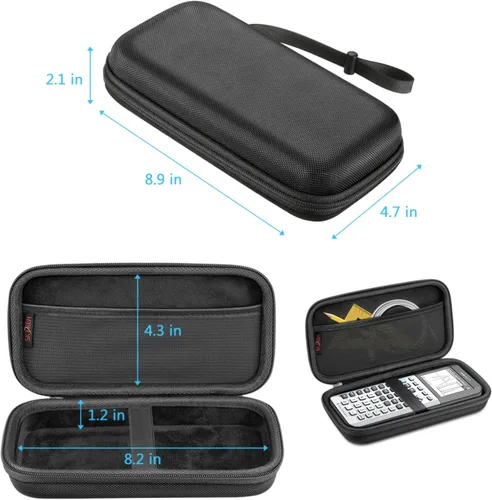 Vista 5 de Funda de transporte para calculadora gráfica para TI-84 Plus CE, funda protectora rígida de EVA a prueba de golpes para Texas Instruments TI-84 Plus