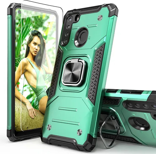 Vista 11 de Funda para Galaxy A15 con protector de pantalla negro para hombres y niños, cubierta híbrida de prueba de caídas con soporte para tarjeta de montaje