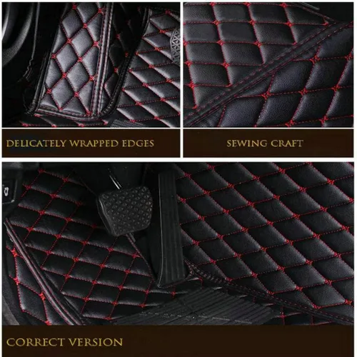 Vista 5 de Alfombrillas de cuero personalizadas impermeables para el 99 % de los sedán, SUV, automóvil deportivo, negro, beige, almohadillas de vehículo