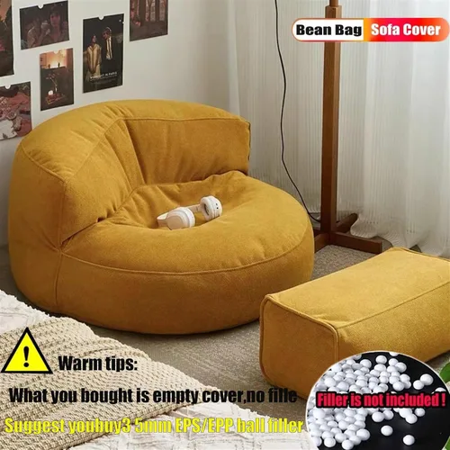 Vista 3 de SXBCyan Funda para puf de felpilla gruesa y suave, para niños y adultos, sin relleno, lavable, asiento esquinero, puf, muebles otomanos