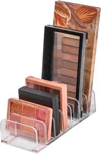 Vista 4 de Organizador de paleta de maquillaje, organizador de cosméticos de acrílico, organizador de sombra de ojos de 7 secciones, paleta de contorno, paleta