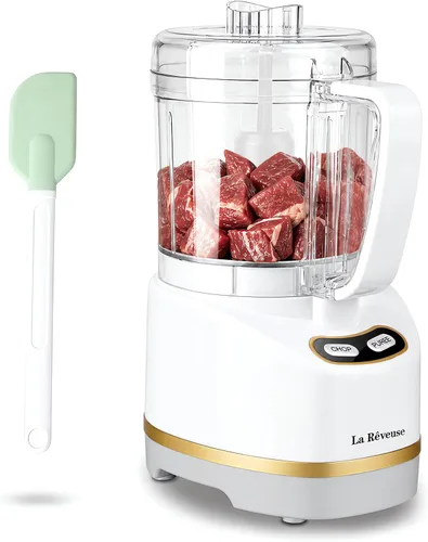 Vista 10 de La Reveuse Mini Procesador Eléctrico de Alimentos con 200 Vatios, Tazón de Preparación de 2 Tazas para Picar, Cortar, Moler, Mezclar, Puré