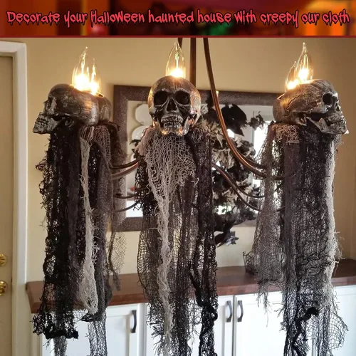 Vista 8 de Legigo Paquete de 6 paños espeluznantes de Halloween (30 x 72 pulgadas), gasa espeluznante para fiesta de Halloween, suministros de fiesta