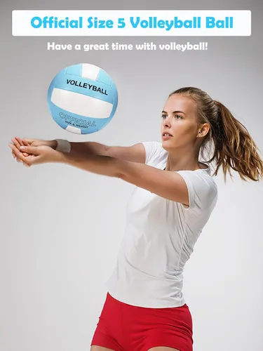 Vista 2 de Voleibol Tamaño Oficial 5 para Interior y Exterior, Voleibols de Toque Suave para Adultos, Juego de Playa, Piscina, Gimnasio, Entrenamiento, Diseño