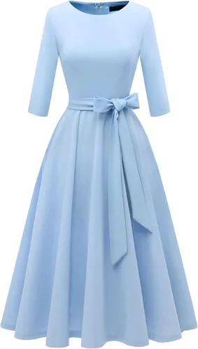 Vista 31 de DRESSTELLS Vestidos de cóctel para mujer, vestido vintage de boda para Negro