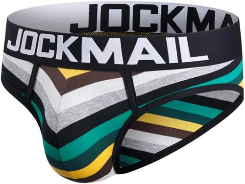 Vista 3 de JOCKMAIL 3 unidspack hombres calzoncillos ropa interior de algodón para hombre Rainbow Stripe ropa interior calzoncillos cómodos calzoncillos