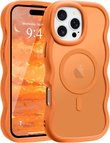Vista 20 de Pepmune - Funda para iPhone 12 Pro Max con marco ondulado y estructura rígida, color mate claro, cubierta trasera unisex, compatible con Magsafe