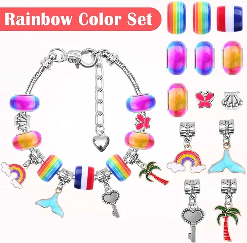 Vista 2 de Acejoz Kit de 85 pulseras con dijes, cuentas para adultos y principiantes