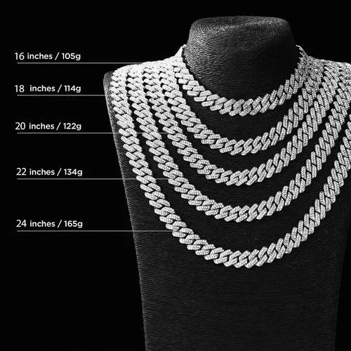 Vista 6 de nkjegol Cuban Chain Necklaces SilverGold Cuban Link Chains Mens Iced Out Miami Bling Diamond Hip Hop Jewelry for Women