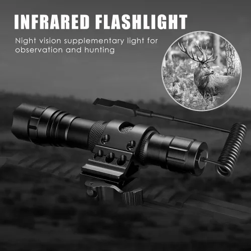 Vista 6 de 501F Vcsel 850nm IR iluminador luces de la linterna para visión nocturna Zoomable infrarrojos linterna iluminador con control dual interruptor