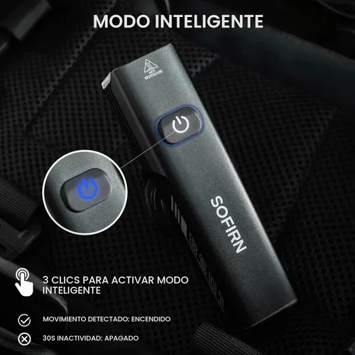 Vista 3 de Sofirn BS01 - Luces de bicicleta para montar por la noche, faros delanteros superbrillantes, USB C recargable, IP65 impermeable, luz delantera