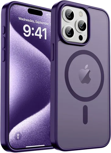 Vista 293 de zapica Funda magnética para iPhone Air, con protector de pantalla de vidrio templado, compatible con MagSafe, translúcida mate, a prueba de golpes