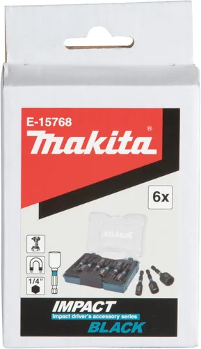 Vista 7 de Makita E-15768 Juego de 6 piezas de destornilladores de impacto negros para tuercas
