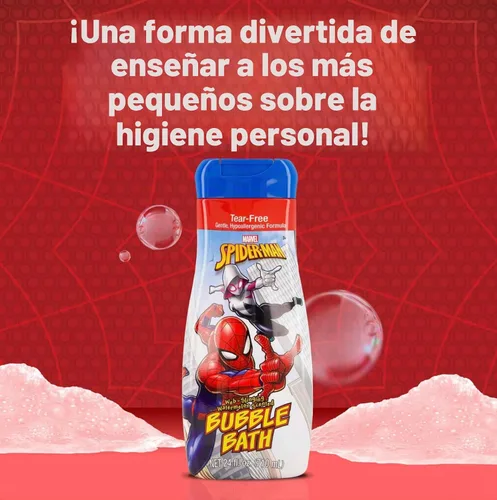 Vista 4 de Amazing Spider-Man Bath Time - Jabón de baño de burbujas para niños, 24 onzas líquidas, aroma a sandía