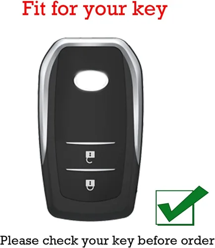 Vista 2 de KUNIO Funda protectora para llave de automóvil para Toyota Camry RAV4 Corolla funda protectora llavero de cuero 2 botones