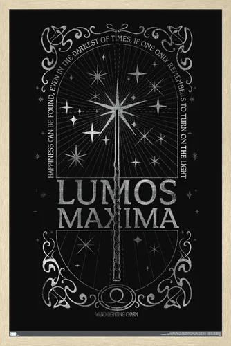 Vista 8 de Trends International The Wizarding World: Harry Potter - Póster de pared Lumos Maxima, 34 pulgadas de largo x 22.4 pulgadas, versión enmarcada