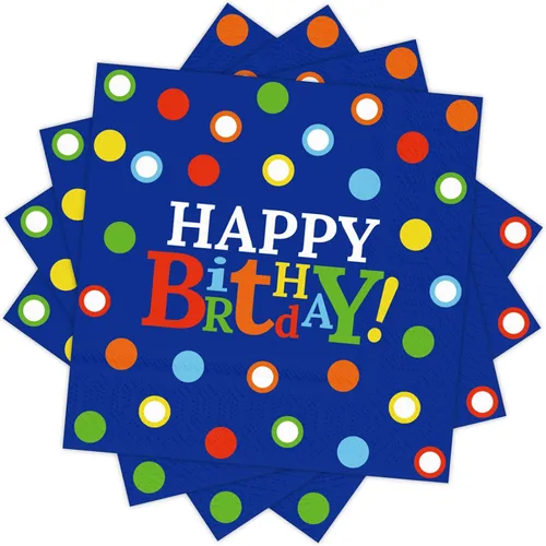 Vista 12 de DYLIVeS Servilletas de feliz cumpleaños, servilletas de papel de aluminio negro y dorado, servilletas de papel desechables para cena, picnic (Negro)