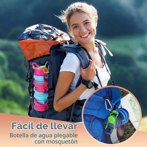 Vista 4 de Sunnyray 14 botellas de agua plegables a granel de 17 oz (500 ml)