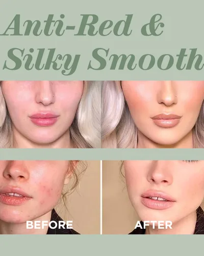 Vista 5 de TOUCH IN SOL Base de base correctora de enrojecimiento, 1.01 onzas líquidas, base de maquillaje de tono verde que minimiza los poros, neutraliza