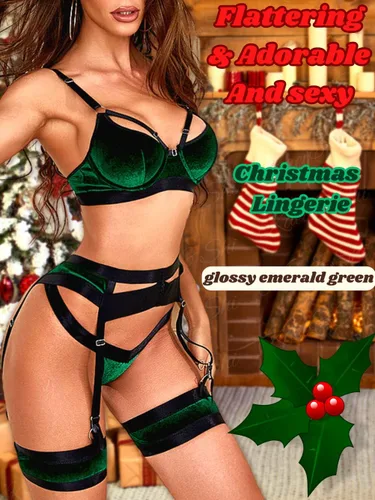 Vista 140 de Kaei&Shi - Lencería con liguero para mujer, conjunto de encaje traslúcido y sexy de 4 piezas combinadas