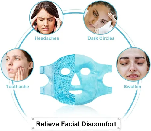 Vista 4 de Paquetes de máscaras faciales de CONBELLA para ojeras e hinchazón, migrañas, dolor de cabeza, estrés, enrojecimiento, máscaras faciales refrescantes