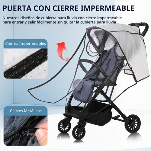 Vista 2 de Funda transparente para cochecito de bebé, mantiene al bebé seco