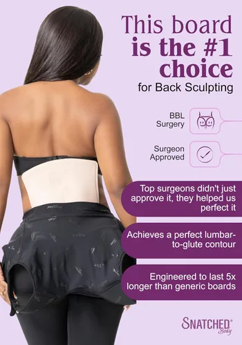 Vista 2 de Snatched Body Tabla Postcirugía lumbar para espalda baja Tablero trasero de compresión lipográfica para recuperación BBL Tablas Postoperatorias