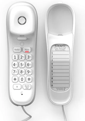 Vista 4 de BT Teléfono con cable - blanco, dueto 210, teléfono con 10 memorias de marcación rápida