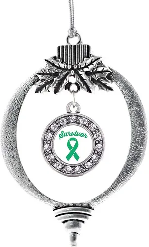 Vista 581 de Inspired Silver - Adorno de cromosoma 21 con dije de círculo de plata con joyas de circonita cúbica