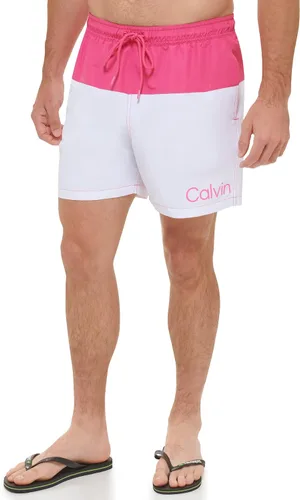 Vista 3 de Calvin Klein Men's Standard Uv Protected Two Tone Logo Swim Trunk