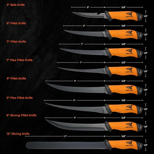 Vista 3 de KastKing Speed Demon Pro - Cuchillo de filete – Hoja de acero inoxidable alemán G4116 afilada como navaja, cuchillos de nivel profesional para E: 9