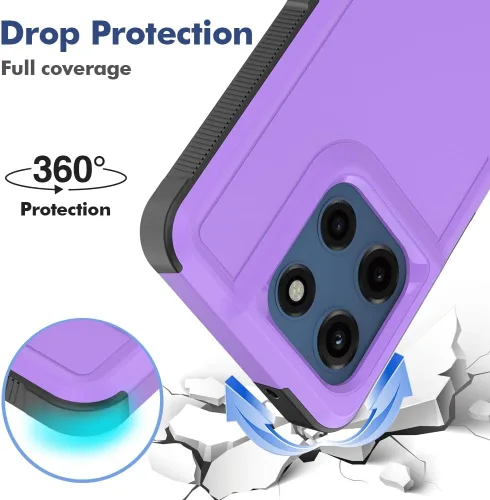 Vista 78 de Jeylly para Moto G Stylus 5G 2021 Funda con [2 Pack] Protector de Pantalla de Vidrio Templado, Protección Grado Militar Anti-Arañazos, Funda A