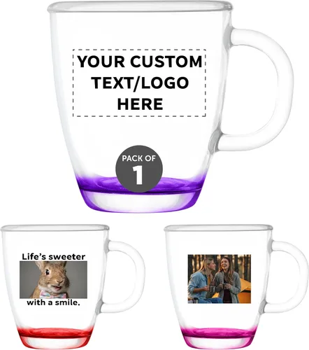 Vista 13 de DISCOUNT PROMOS London Glass Ceramic Mugs 11.75 oz. - Customizable Text, Logo - Drinkware, Coffee, C-handle - Black Custom – Black