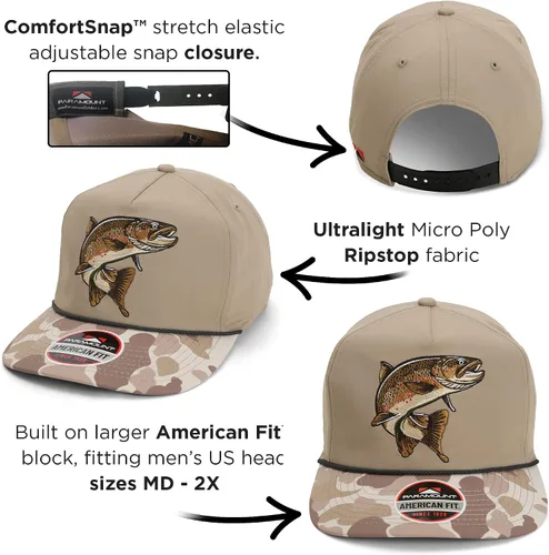 Vista 4 de Paramount Outdoors Trout Fly Fising Gorras cómodas Snapback para pesca al aire libre, gorras de béisbol para hombres