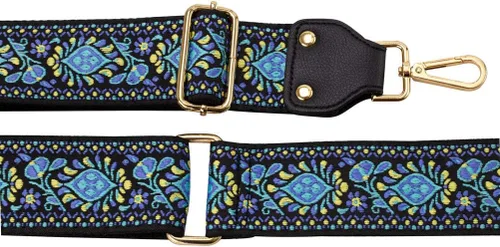 Vista 5 de Allzedream - Correa de repuesto ajustable estilo guitarra, bolsa cruzada de tela jacquard bordada
