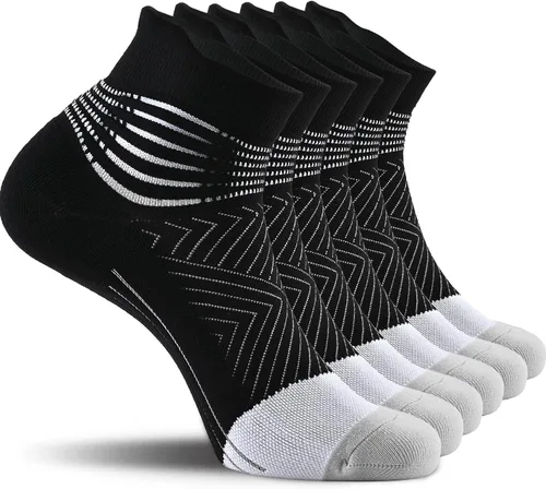 Vista 9 de Calcetines de compresión para el tobillo para mujer, con absorción Coolmax, deportivos y acolchados, alivio de la fascitis plantar, paquete de 2, 3