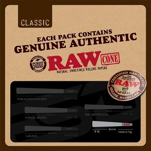 Vista 6 de RAW Six Shooter para papeles de 1 1/4 y RAW Cones Classic 1 1/4 Paquete de 50 Paquete