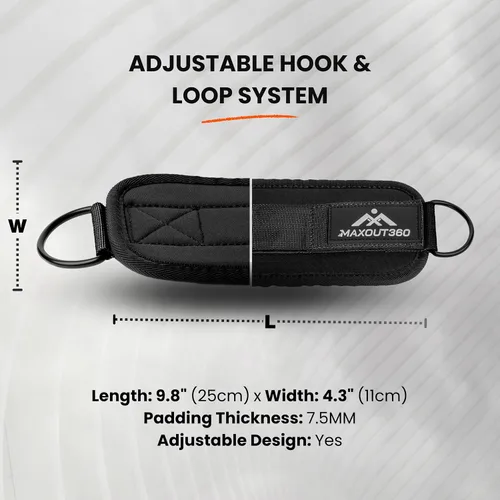 Vista 7 de Gym Ankle Straps for Cable Machines, Thick Padded Ankle Cuff Cable Attachment for Booty Workouts, Kickbacks, Hip Abductors, Lower Body Exercises