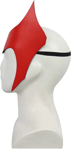 Vista 5 de WandaVision Wanda Maximoff - Máscara de bruja para cosplay, disfraz de Halloween, accesorios de máscaras, tiara roja