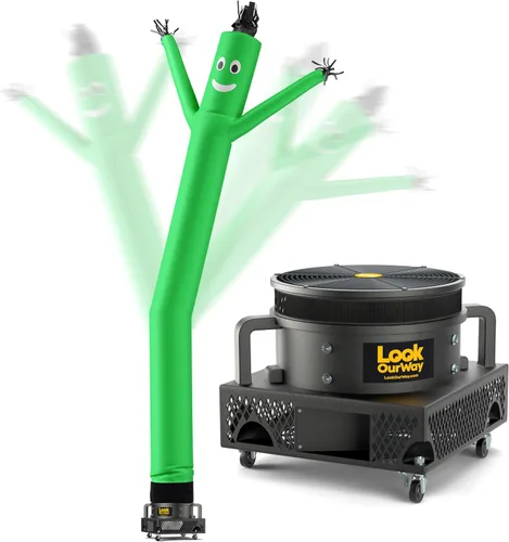 Vista 22 de LookOurWay Air Dancers - Hombre inflable de baile alocado de 7 pies de altura con soplador Sky Dancer - Hombre bailando publicitario inflable negro
