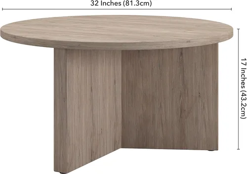 Vista 3 de Henn&Hart Anders Mesa de centro, 32" de ancho, gris Gris(Weathered Gray)