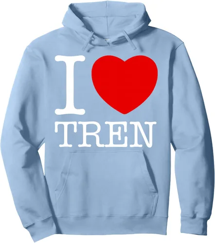 Vista 5 de Sudadera con capucha "I Love Tren Vintage I Heart Tren, Negro, S