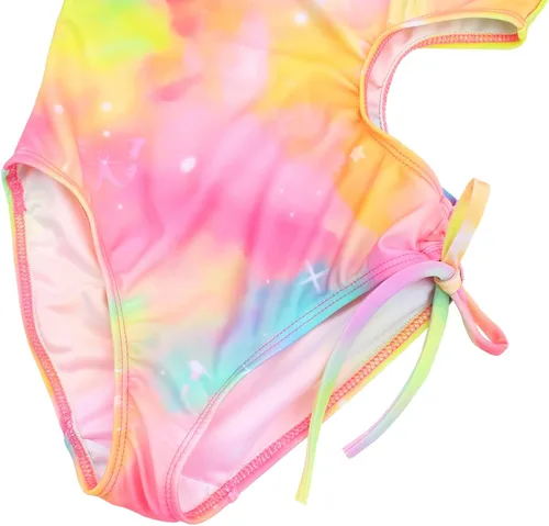 Vista 5 de JESKIDS Traje de baño de una pieza para niña con corte de playa, traje de baño con cordón