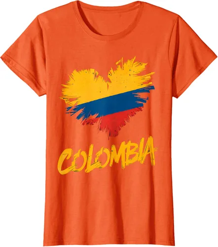 Vista 52 de Camiseta con la bandera del corazón de Colombia