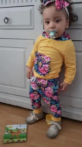 Vista 3 de Derouetkia Conjunto de ropa floral de manga larga con capucha, pantalones casuales y diadema