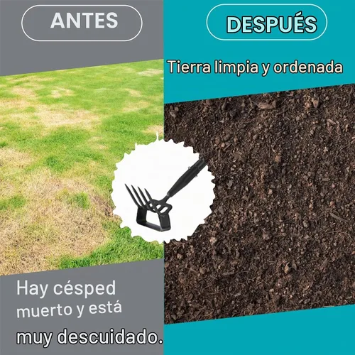 Vista 7 de Ihomepark Azada de jardín, azada de estribo con mango ajustable para excavadora de deshierbe aflojando el suelo, azada de cultivo de jardín
