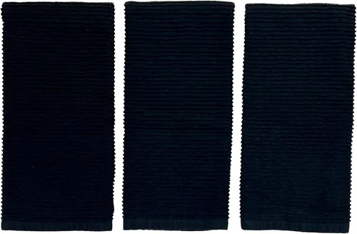 Vista 8 de Serafina Home Toallas de cocina de tamaño grande de color sólido negro: paño de 100 % algodón suave para limpieza y secado absorbente, con ribete