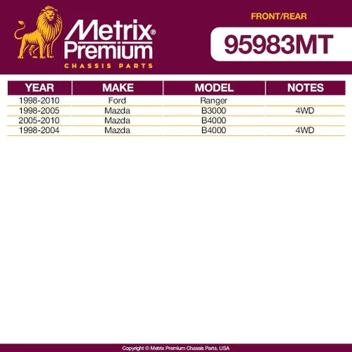 Vista 3 de Metrix Premium Chassis Parts - Kit de 4 piezas de barra estabilizadora delantera y trasera con enlace de extremo de barra estabilizadora para Ford