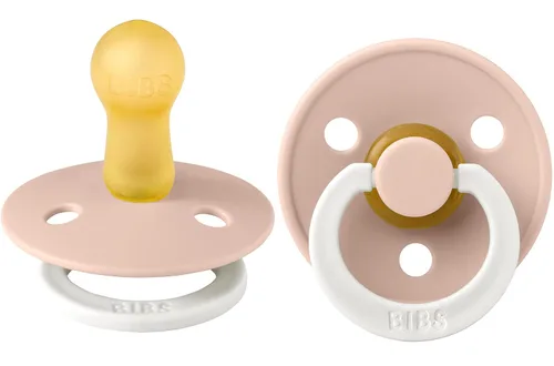 Vista 23 de BIBS - Paquete de 2 chupetes para bebés, goma natural libre de bisfenol A (BPA), hechos en Dinamarca, para niños de 0-6 meses, azul pastel