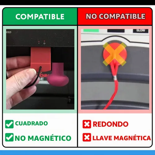Vista 2 de Repuesto de llave de seguridad para máquina caminadora, para varios modelos.